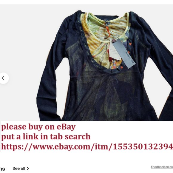 Cop Copine mesh longsleeve and tank top pc SET made in France - Technical View